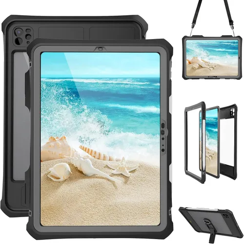 Vista 8 de Funda impermeable compatible con iPad Air de 11 pulgadas (M2)/5ª/4ª generación de 10.9 pulgadas, funda protectora de cuerpo completo con protector