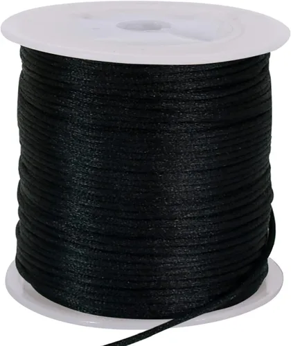 Vista 9 de TONIFUL Cordón de Nylon Negro de 1mm x 100 Yardas Cuerda de Satén para Hacer Pulseras y Joyas Cordón de Macramé Rattail Trim Collar a Granel Hilo
