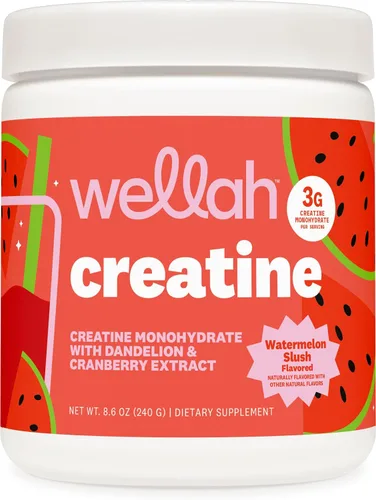 Vista 16 de Wellah Creatina para mujer (50 porciones) Blue Hawaii - 0.11 onzas de monohidrato de creatina en polvo con diente de león y extracto de arándano