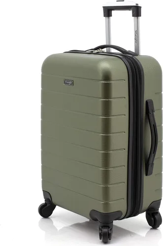 Vista 9 de Wrangler - Juego de piezas de equipaje inteligente con portavasos y puerto USB, Verde oliva