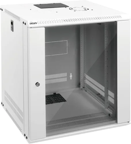 Vista 8 de Tecmojo Gabinete de red para montaje en pared de 12U para equipos de TI de 19 pulgadas, con puerta de malla con cerradura y paneles laterales