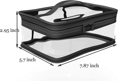 Vista 2 de Bolsa de maquillaje con cremallera impermeable portátil bolsa de almacenamiento de viaje 2 uds., Negro -, Pvc