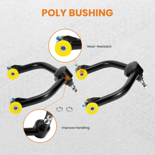 Vista 3 de maXpeedingrods Brazo de control superior delantero de elevación de 2-4 pulgadas para Dodge Ram 1500 4WD 2006-2023, UCA delantero con buje
