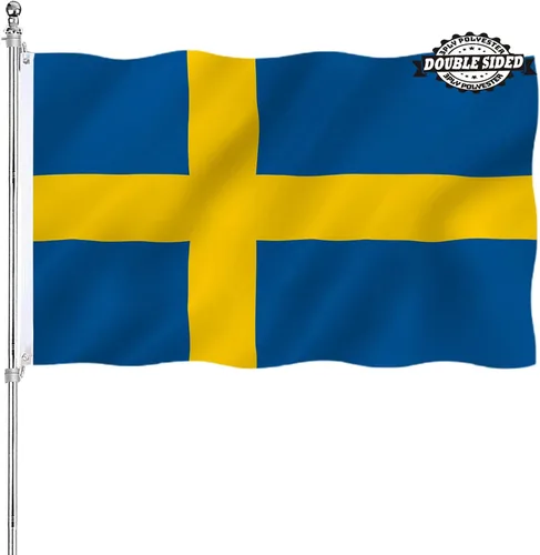Vista 9 de Bandera albanesa de Albania 3x5 doble cara para exteriores, banderas nacionales del país de alta resistencia de 3 capas de poliéster con 2 ojales