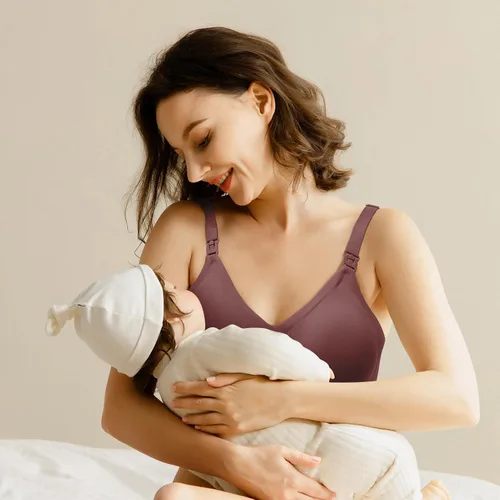 Vista 6 de HBselect 3 brasieres de lactancia para lactancia materna, sin costuras, sin costuras, brasier de maternidad, bralette para dormir durante