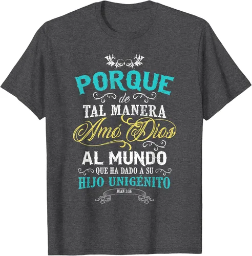 Vista 3 de Camisas cristianas en español Camisetas sobre Jesus, Negro, S