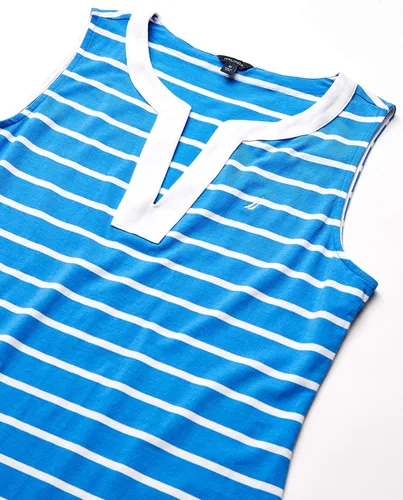 Vista 9 de Nautica Vestido polo de algodón elástico sin mangas con cuello en V para mujer