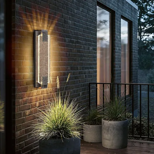 Vista 9 de camuucci Luz para exteriores del anochecer al amanecer, luces LED de porche de 15.7 pulgadas para exteriores, impermeable, moderno, soporte de pared