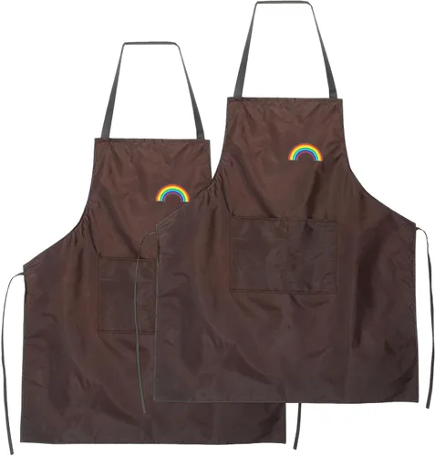 Vista 11 de HARFINGTON Delantal de cocina unisex para restaurante no ajustable, lavable, con 2 bolsillos