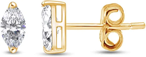 Vista 7 de Marquise Stud Earrings for Women with Moissanite And White Cubic Zirconia