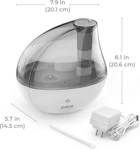 Vista 8 de MistAire humidificador ultrasónico de vapor frío. Unidad humidificadora premium con funcionamiento silencioso y función de luz nocturna