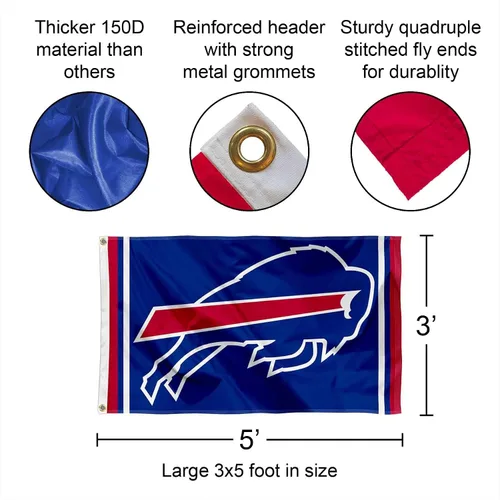 Vista 2 de Bandera grande de Buffalo Bills de 3x5 pies