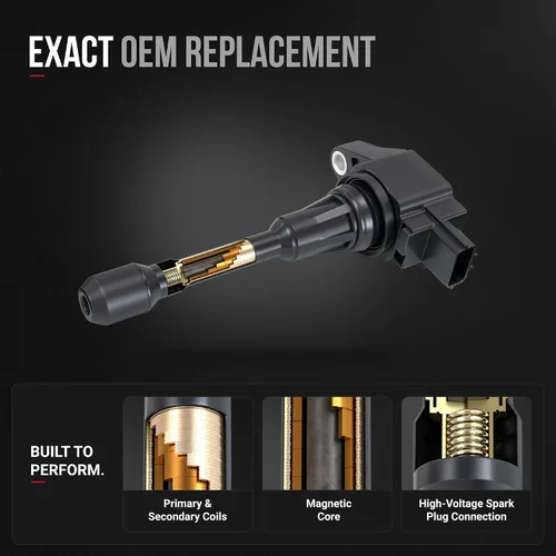 Vista 3 de Juego de 4 bobinas de encendido compatibles con vehículos Nissan e Infiniti - 2007-2017 Altima 2.5L, Sentra, Rogue, Cube, Versa, QX60, FX50, M56