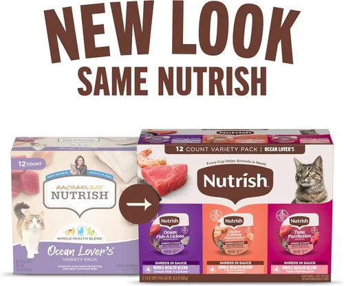 Vista 5 de Rachael Ray Nutrish - Alimento húmedo natural para gatos, paquete variado Ocean Lovers, taza de 2.8 onzas (paquete de 12), sin granos