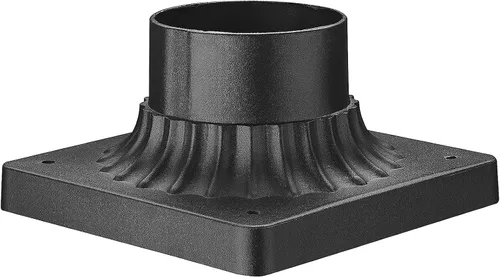 Vista 3 de Soporte de base de poste para exteriores, adaptador de luz de poste de 3 pulgadas, base de muelle al aire libre en acabado negro para patio