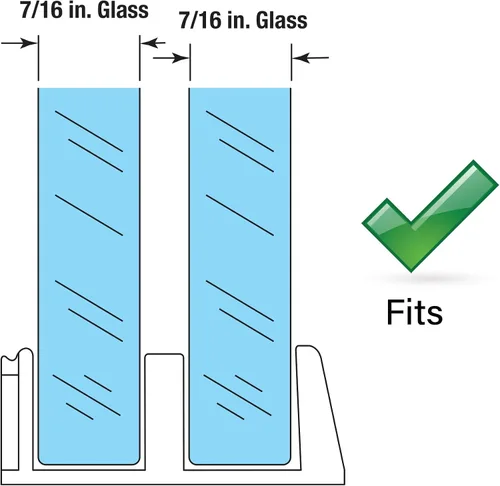 Vista 3 de Prime-Line M 6058 - Conjunto de guía inferior para puerta de ducha, plástico transparente, paquete de 2