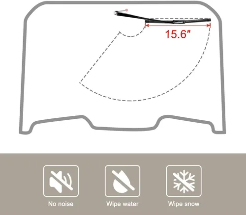 Vista 5 de Limpiaparabrisas universal para UTV y carrito de golf con brazo de limpiaparabrisas manual Diseño de metal sinterizado resistente para todo tipo