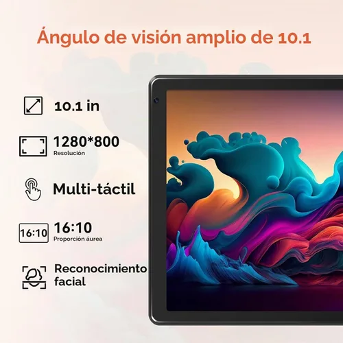 Vista 5 de Última tableta Android actualizada 2025 de 10.1 pulgadas con pantalla táctil IPS HD, cámara dual, almacenamiento de 64 GB de expansión de 1 TB, kit