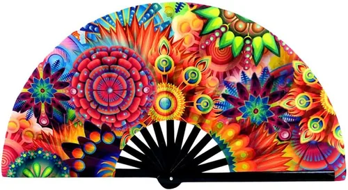 Vista 2 de Ventilador de mano plegable ligero portátil para viajes boda fiesta estilo 1