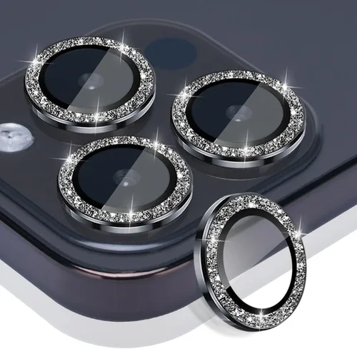 Vista 17 de Protector de lente de cámara para iPhone 15 Pro Max, protector de lente de vidrio templado con anillo de aleación de aluminio, compatible con iPhone