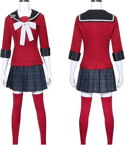 Vista 2 de Cos-Love Anime Danganronpa V3 Harukawa Maki Cosplay disfraz de uniforme de escuela para Halloween