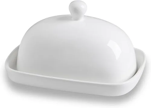 Vista 17 de Sweejar Mantequillera de cerámica con tapa para encimera, recipiente para mantequilla de porcelana con mango de perilla, recipiente para mantequilla