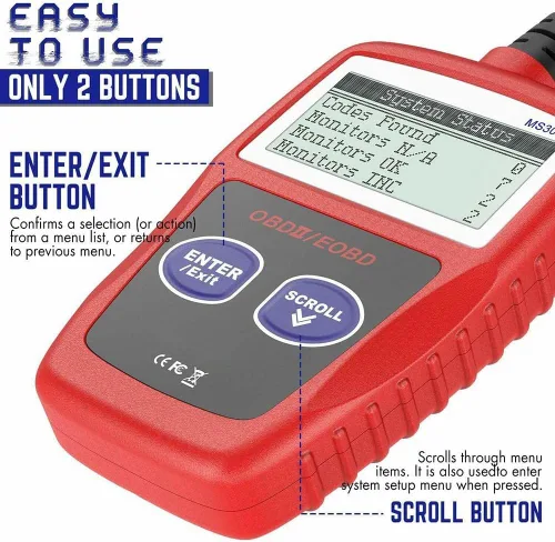 Vista 4 de Escáner CAN OBD2 MS309 Escáner automotriz Herramienta de diagnóstico del motor EOBD Lector de código de motor de verificación de automóvil