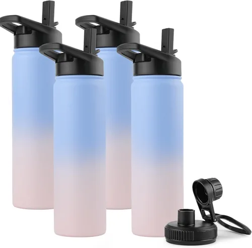 Vista 10 de DOMICARE Botella de agua para niños de 16 onzas para la escuela, de acero inoxidable, con aislamiento al vacío de doble pared, botella de agua
