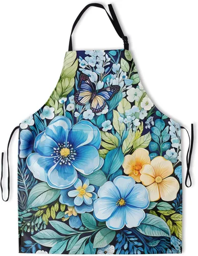 Vista 18 de Delantal colorido de poliéster Grooming Delantales con bolsillo para barbacoa Cocina Pintura Adultos