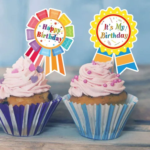 Vista 4 de Fancy Land Pegatinas de feliz cumpleaños para niños, regalos de cumpleaños