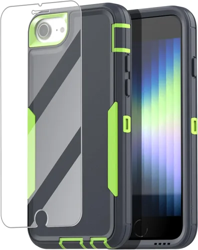 Vista 9 de AICase Funda para iPhone SE 2022/3rd/2020/8/7/6, soporte magnético para automóvil, resistente de 2 capas, duradero, protección de grado militar, a