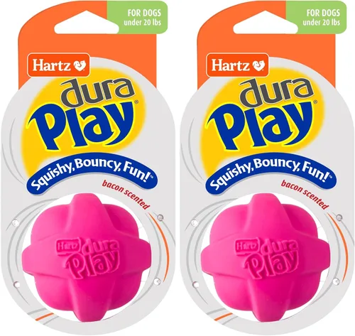 Vista 10 de Hartz DuraPlay - Juguetes perfumados para perros con aroma a tocino, tamaño pequeño (varios colores)