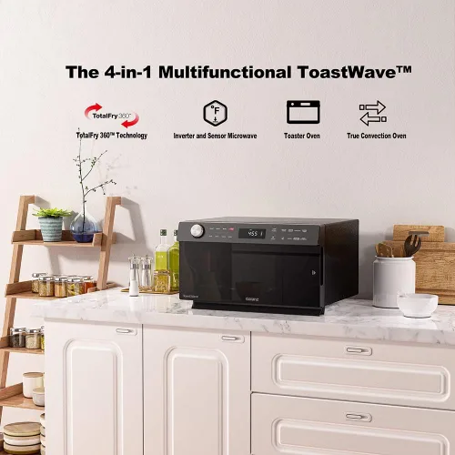 Vista 2 de Galanz GTWHG12S1SA10 ToastWave - Horno multifuncional de acero inoxidable, 4 en 1 .