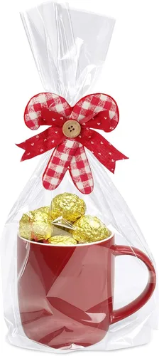 Vista 13 de Morepack Bolsas de celofán de fondo plano, 100 bolsas transparentes de 6 x 2 x 10 pulgadas con 100 lazos giratorios (sin fuelle lateral)
