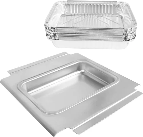 Vista 8 de Hisencn Bandeja de goteo para Weber, 93305 con 20 forros de bandeja de grasa de aluminio 6415, para parrillas Spirit 200 300 y Genesis II 300, Weber