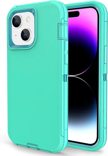 Vista 9 de Compatible con iPhone 15/14/13, doble capa a prueba de golpes, cubierta de cuerpo completo, protección contra caídas de grado militar, funda Negro