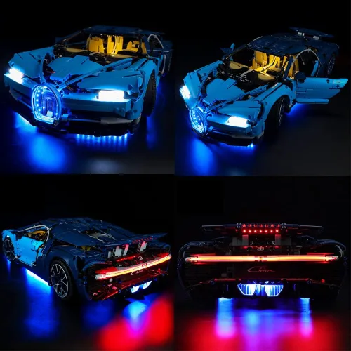 Vista 6 de Kit de luz LED para Lego 42083 Bugatti Chiron Model Building Kit; kit de iluminación de bricolaje compatible con Lego 42083 (solo kit de luz Led)