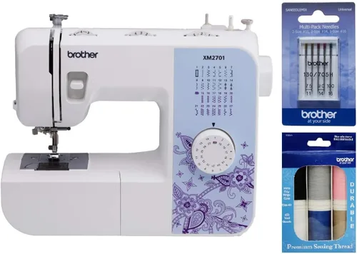 Vista 11 de Máquina de coser Brother XM2701 liviana, con todas las funciones, con 27 puntos, función automática para hacer ojales en 1 paso, 6 pies de costura