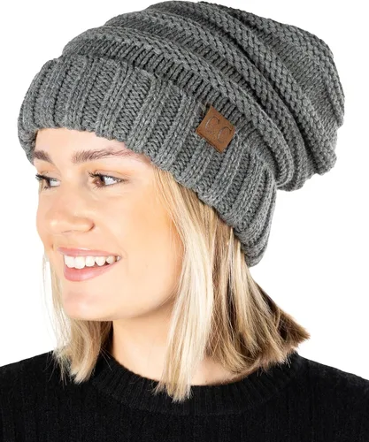 Vista 89 de Funky Junque Gorro de moda de punto trenzado de talla extragrande, grueso, abrigado, suave y holgado