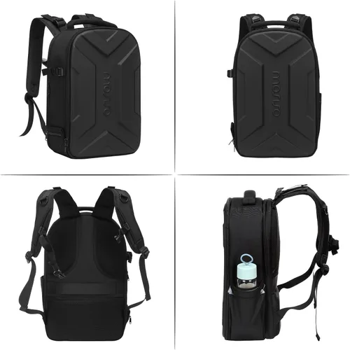 Vista 8 de MOSISO Mochila para cámara, bolsa para cámara de fotografía, funda rígida Negro