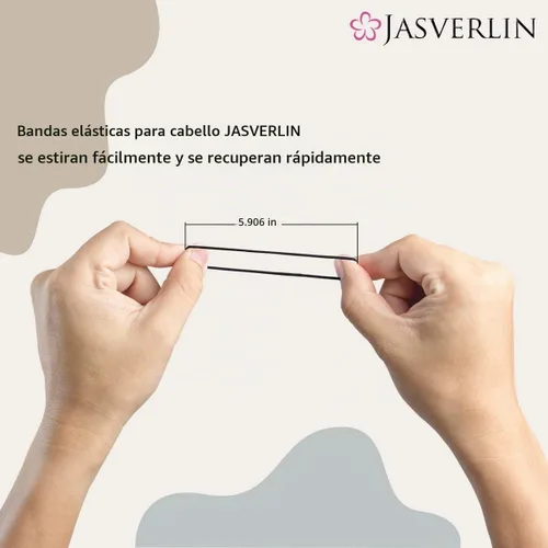 Vista 3 de JASVERLIN Bandas de goma pequeñas negras para el cabello, 1000 piezas, 1/2 Negro