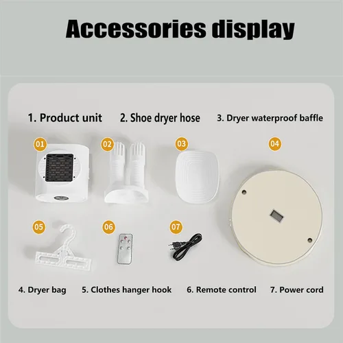 Vista 6 de 3 in 1 Multifunctional Steam Closet, Secador De Zapatos, Personal Heater Clothes Dryer Shoe Dryer Heater for Family Dormitory Travel