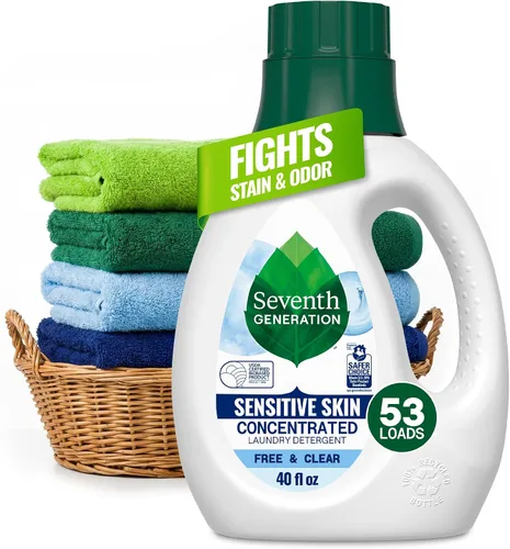 Vista 7 de Seventh Generation Detergente concentrado para ropa de bebé, fórmula antimanchas, aroma fresco, 40 oz (53 cargas)