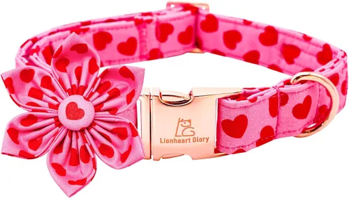 Vista 36 de Lionheart glory - Collar de perro de San Valentín, collares para perros con lazo, collares para mascotas ajustables con lazo para perros pequeños