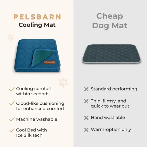 Vista 9 de Pelsbarn Tapete refrescante para perros, almohadilla de enfriamiento automático de seda de hielo, azul profundo, M