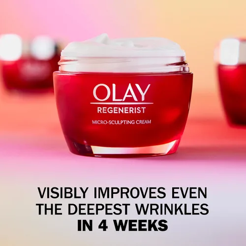 Vista 2 de Olay Limpiador Facial Regenerist Advanced Anti-Aging Pore Scrub Cleanser (5.0 Oz) y Crema Hidratante Facial Micro-Sculpting (1.7 Oz) Paquete Dúo