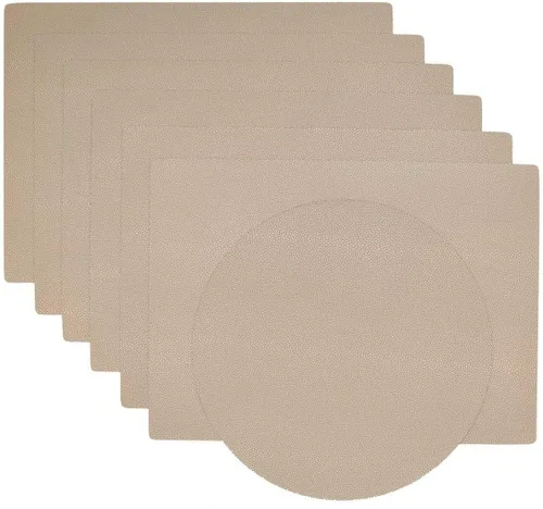 Vista 5 de Juego de 4 manteles individuales rectangulares de vinilo Tan Dot