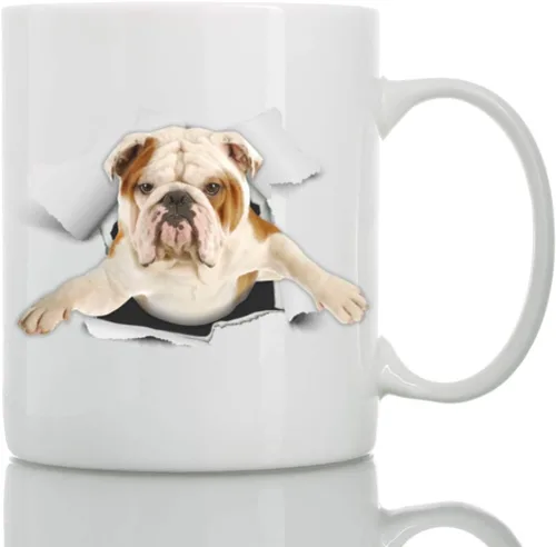 Vista 8 de Lindest British Bulldog - Taza de café divertida de cerámica, regalo perfecto para amantes de los perros, bonita taza de café novedosa, gran