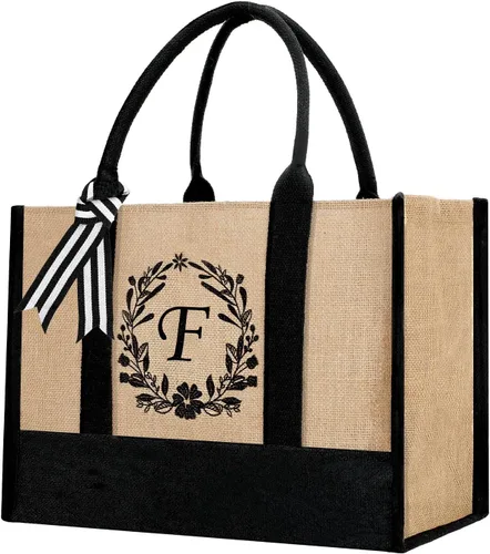 Vista 92 de Bolsa de mano personalizada de yute para mujeres, regalos para el día de la madre, regalo de Navidad de cumpleaños para mujeres y amigas