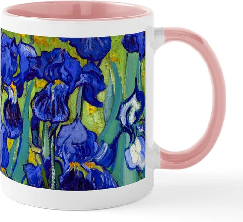 Vista 9 de CafePress Irises By Vincent Van Gogh Taza de café de cerámica de 11 oz (11.0 fl oz)